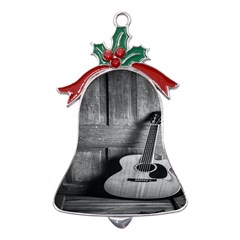 Acoustic Guitar Metal Holly Leaf Bell Ornament