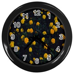 Bloomed Yellow Petaled Flower Plants Wall Clock (black) by artworkshop