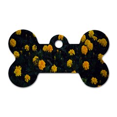 Bloomed Yellow Petaled Flower Plants Dog Tag Bone (one Side) by artworkshop