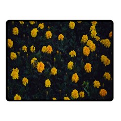 Bloomed Yellow Petaled Flower Plants Two Sides Fleece Blanket (small) by artworkshop