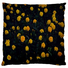 Bloomed Yellow Petaled Flower Plants Large Premium Plush Fleece Cushion Case (one Side) by artworkshop