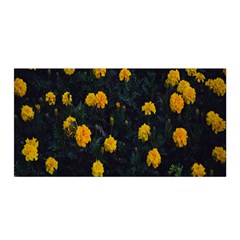 Bloomed Yellow Petaled Flower Plants Satin Wrap 35  X 70  by artworkshop