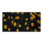 Bloomed Yellow Petaled Flower Plants Satin Wrap 35  x 70  Front