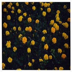 Bloomed Yellow Petaled Flower Plants Wooden Puzzle Square by artworkshop