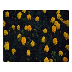 Bloomed Yellow Petaled Flower Plants Premium Plush Fleece Blanket (large)