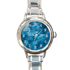 Blue Water Speech Therapy Round Italian Charm Watch