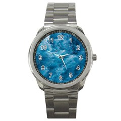 Blue Water Speech Therapy Sport Metal Watch by artworkshop