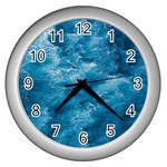 Blue Water Speech Therapy Wall Clock (Silver) Front