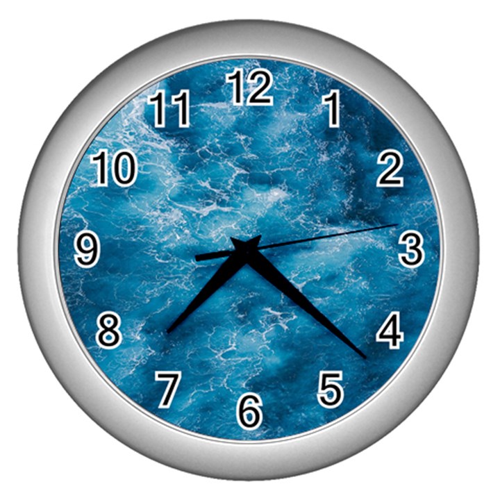 Blue Water Speech Therapy Wall Clock (Silver)