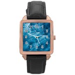 Blue Water Speech Therapy Rose Gold Leather Watch  Front