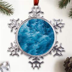 Blue Water Speech Therapy Metal Large Snowflake Ornament by artworkshop