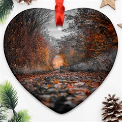 Breathe In Nature Background Heart Ornament (two Sides) by artworkshop