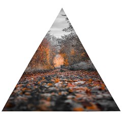 Breathe In Nature Background Wooden Puzzle Triangle