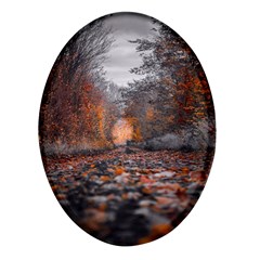 Breathe In Nature Background Oval Glass Fridge Magnet (4 Pack)