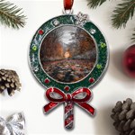 Breathe In Nature Background Metal X Mas Lollipop with Crystal Ornament Front