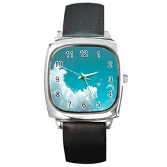 Clouds Hd Wallpaper Square Metal Watch by artworkshop