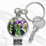 Cute Flower Wallpaper Nail Clippers Key Chain Front