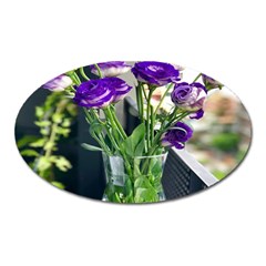 Cute Flower Wallpaper Oval Magnet by artworkshop