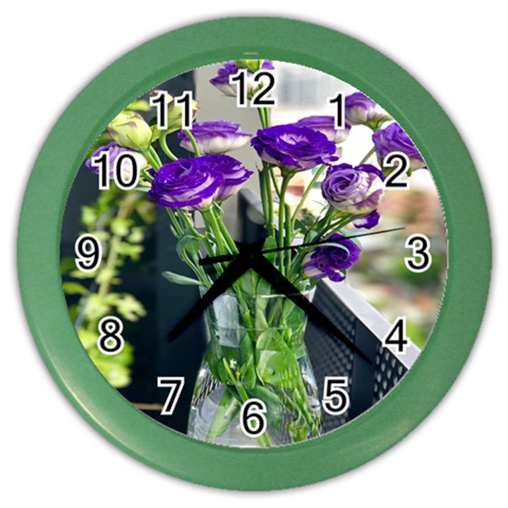 Cute Flower Wallpaper Color Wall Clock