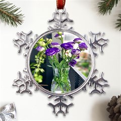 Cute Flower Wallpaper Metal Large Snowflake Ornament