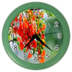 Gathering Sping Flowers Wallpapers Color Wall Clock by artworkshop