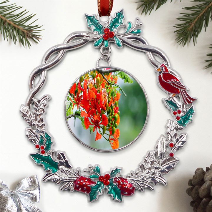 Gathering Sping Flowers Wallpapers Metal X mas Wreath Holly leaf Ornament