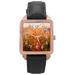 Late Afternoon Rose Gold Leather Watch  by artworkshop