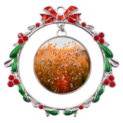 Late Afternoon Metal X mas Wreath Ribbon Ornament