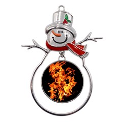 Live Coals Metal Snowman Ornament by artworkshop