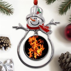 Live Coals Metal Snowman Ornament