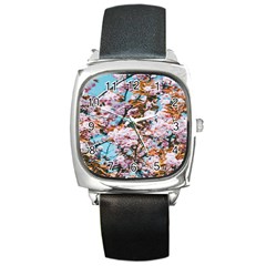 Nature Beautiful Rainbow Square Metal Watch