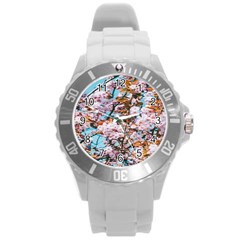 Nature Beautiful Rainbow Round Plastic Sport Watch (L)