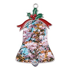 Nature Beautiful Rainbow Metal Holly Leaf Bell Ornament