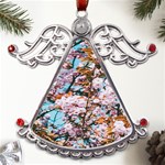 Nature Beautiful Rainbow Metal Angel with Crystal Ornament Front