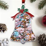 Nature Beautiful Rainbow Metal Holly Leaf Bell Ornament Front