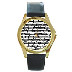 Cartoon Wall  Round Gold Metal Watch by ConteMonfrey