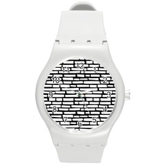 Cartoon Wall  Round Plastic Sport Watch (m) by ConteMonfrey