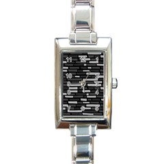 Black And Grey Wall Rectangle Italian Charm Watch by ConteMonfrey