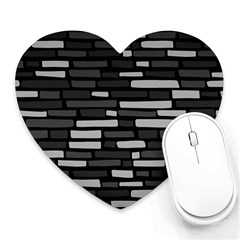 Black And Grey Wall Heart Mousepad by ConteMonfrey