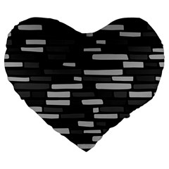 Black And Grey Wall Large 19  Premium Heart Shape Cushions by ConteMonfrey