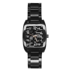 Black And Grey Wall Stainless Steel Barrel Watch by ConteMonfrey