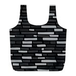 Black and grey Wall Full Print Recycle Bag (L) Front