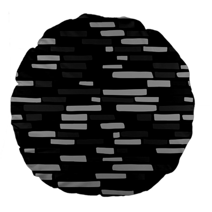 Black and grey Wall Large 18  Premium Flano Round Cushions