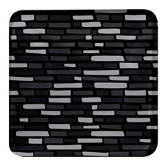 Black And Grey Wall Square Glass Fridge Magnet (4 Pack)