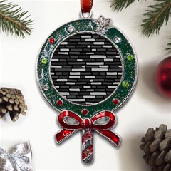 Black And Grey Wall Metal X mas Lollipop With Crystal Ornament