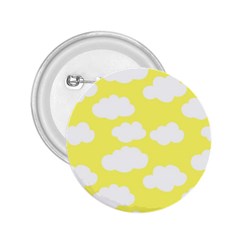 Cute Yellow White Clouds 2 25  Buttons by ConteMonfrey