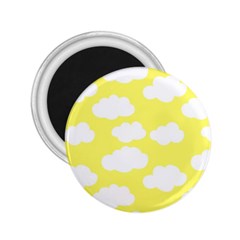 Cute Yellow White Clouds 2 25  Magnets by ConteMonfrey