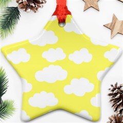 Cute Yellow White Clouds Ornament (star)