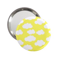 Cute Yellow White Clouds 2 25  Handbag Mirrors by ConteMonfrey