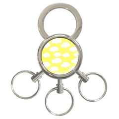 Cute Yellow White Clouds 3-ring Key Chain by ConteMonfrey